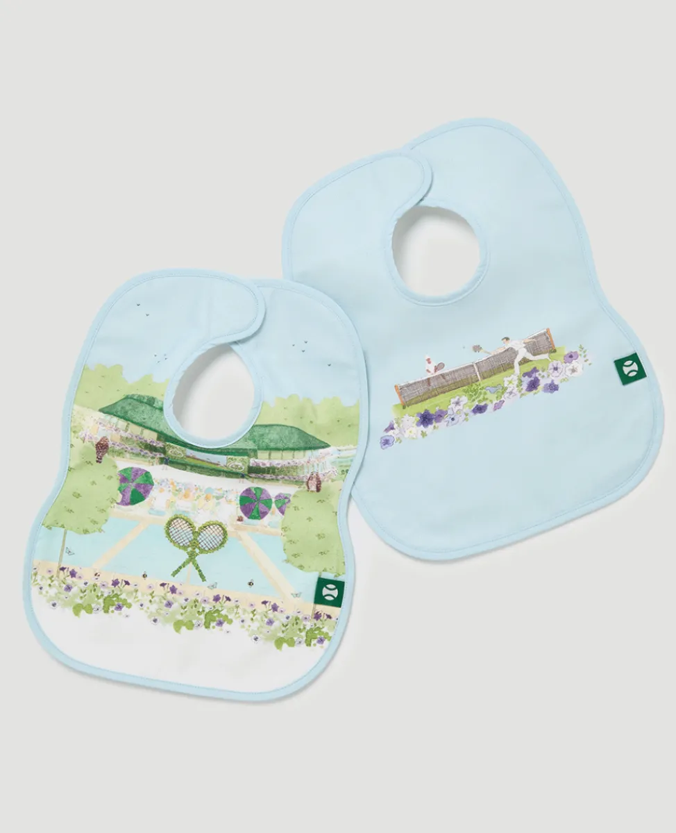 Wimbledon Bibs-Baby Bib Two Pack - Tennis in a English Garden