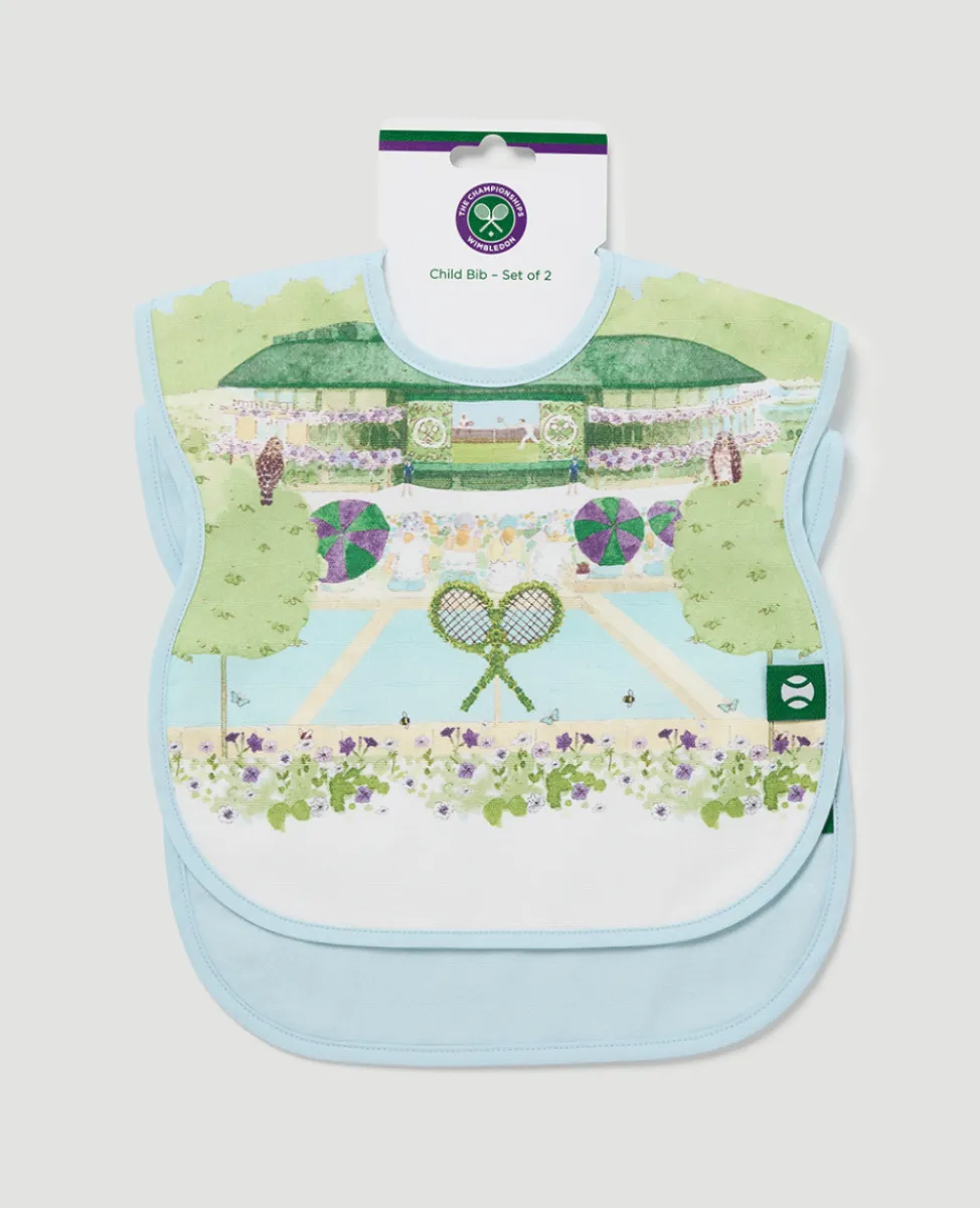 Wimbledon Bibs-Baby Bib Two Pack - Tennis in a English Garden