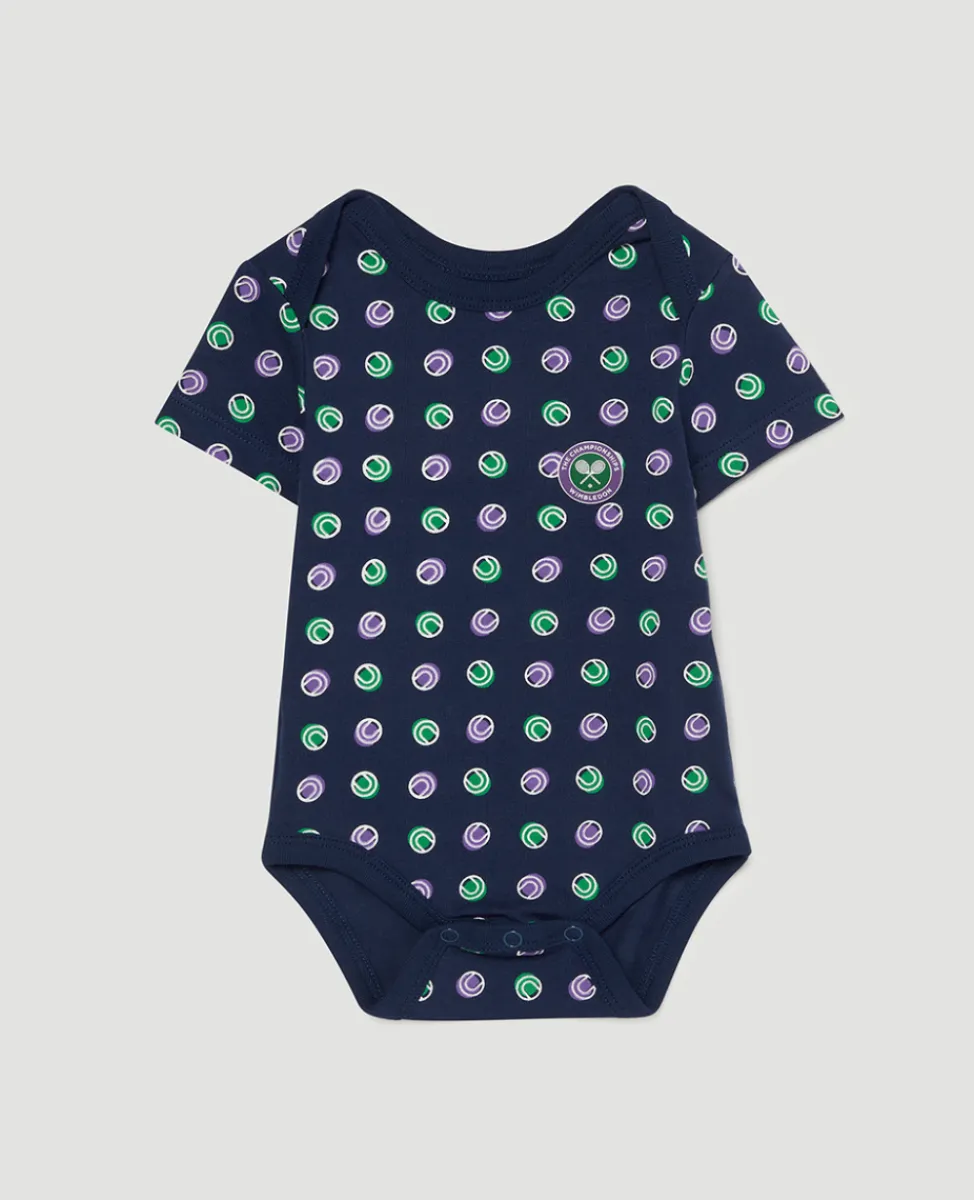 Wimbledon Baby Grows-Babygrow Ball Spot - Navy