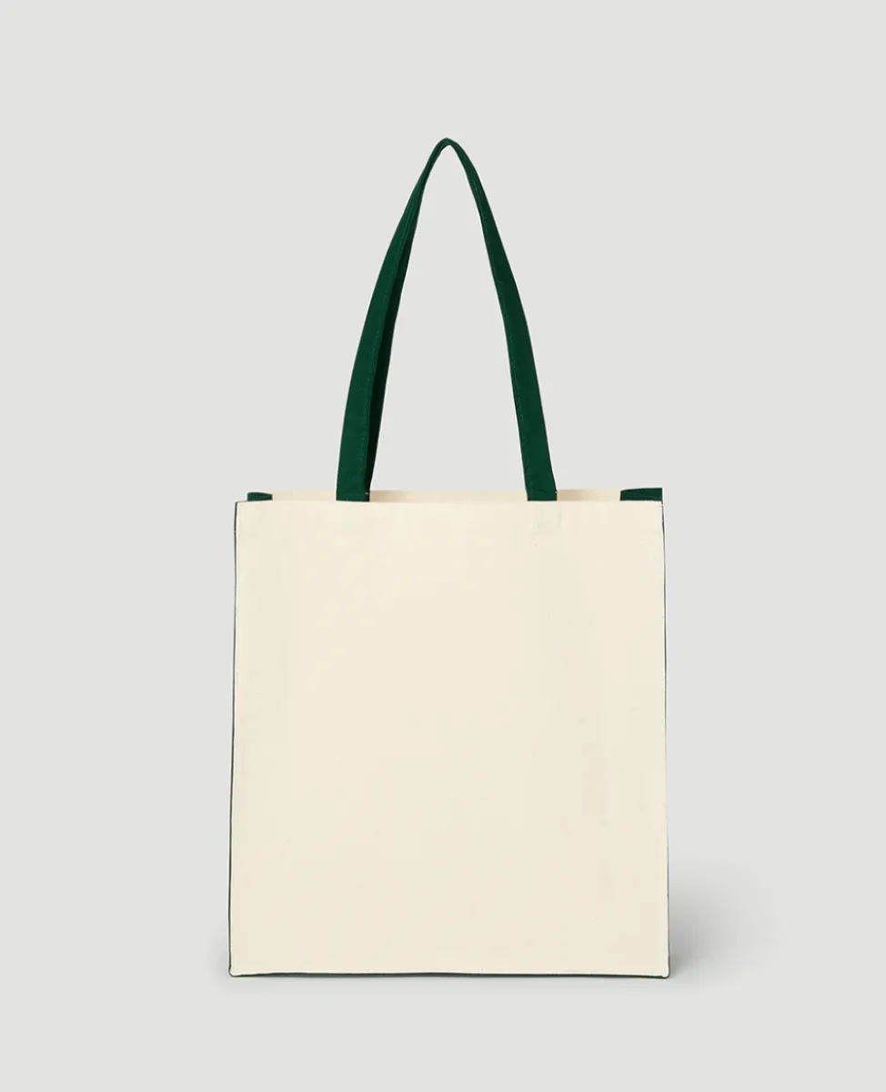Wimbledon Shopper | Tote-Championships Logo Shopper Tote - Natural with Green Gussets