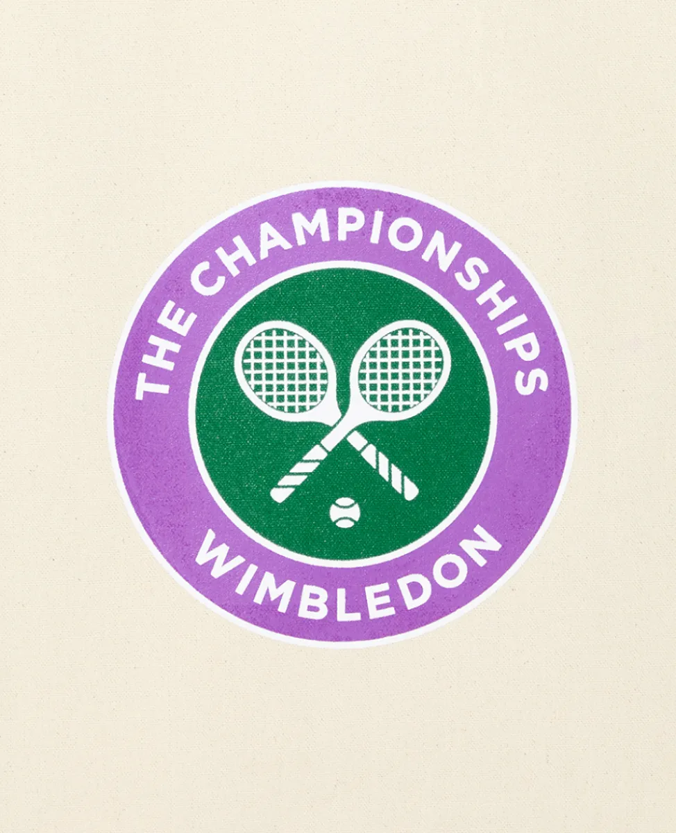 Wimbledon Shopper | Tote-Championships Logo Shopper Tote - Natural with Green Gussets