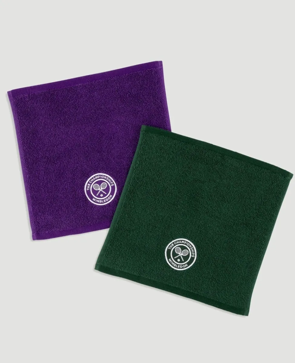 Wimbledon Towels-Classic Green and Purple Face Towel 30x30cm