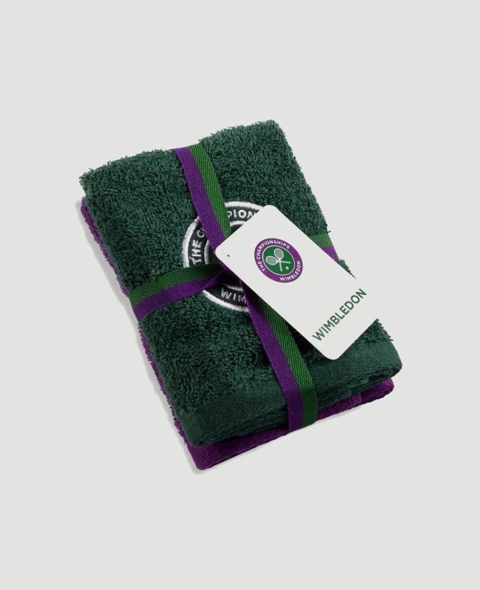 Wimbledon Towels-Classic Green and Purple Face Towel 30x30cm