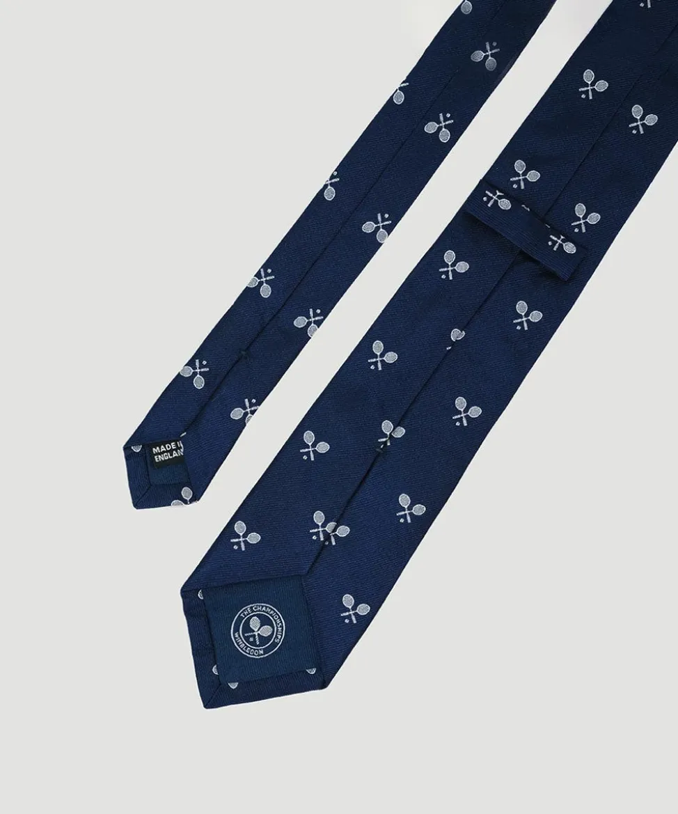 Wimbledon Accessories-Cross Racket Tie - Navy