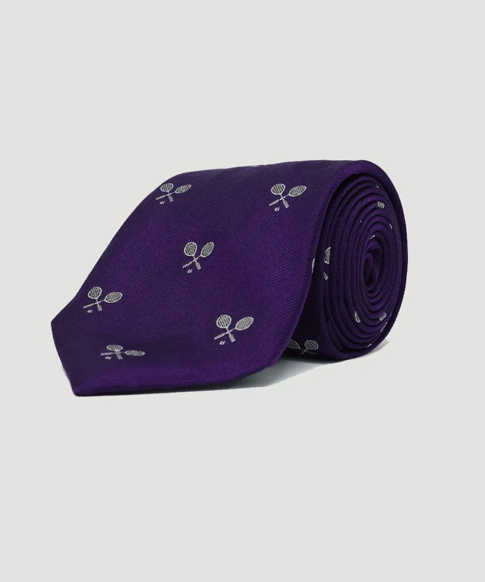 Wimbledon Accessories-Cross Racket Tie - Purple