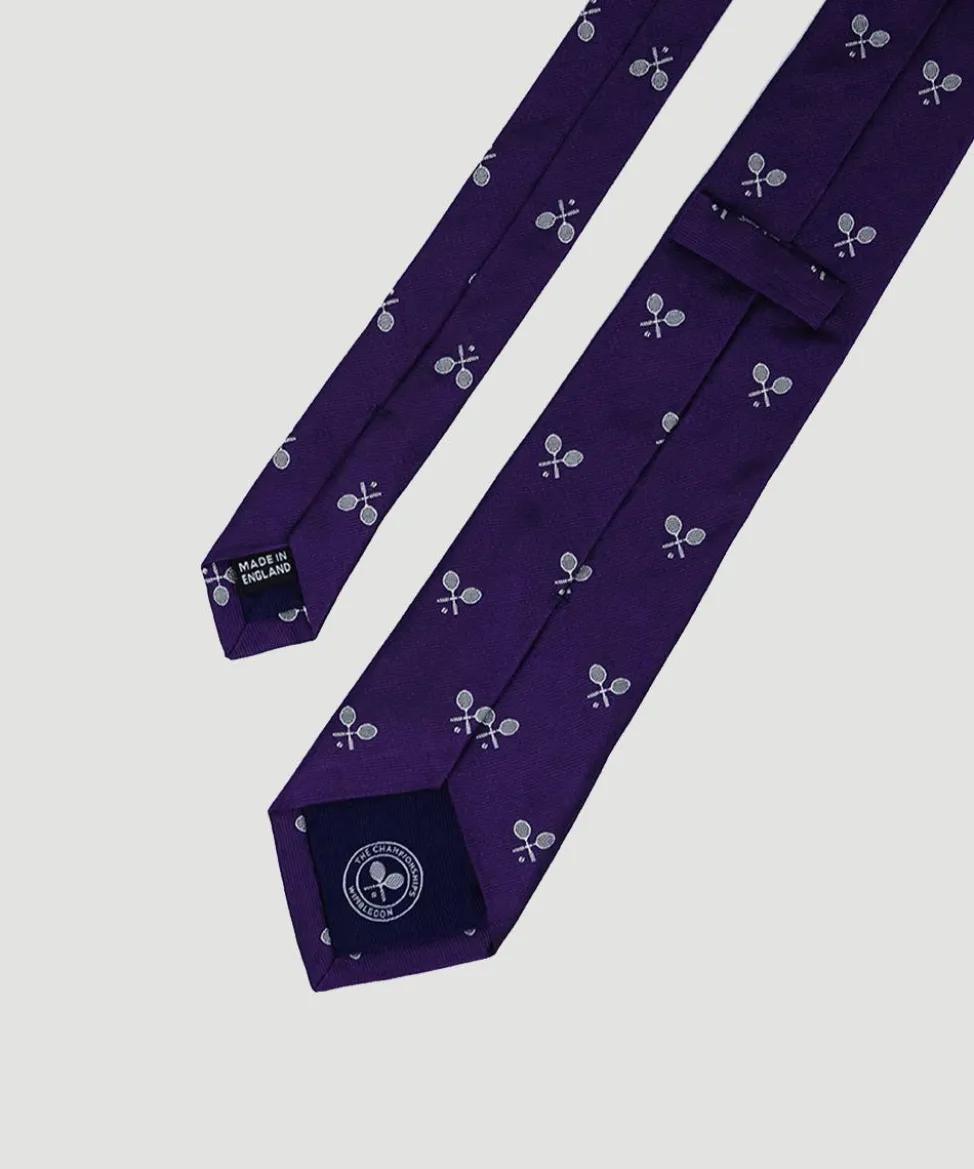 Wimbledon Accessories-Cross Racket Tie - Purple