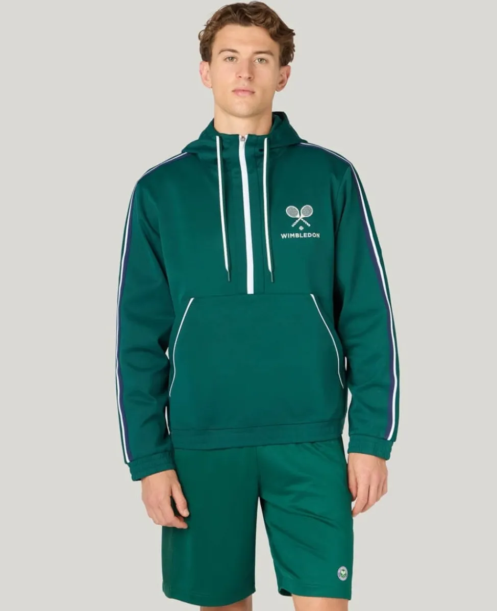 Wimbledon Sweatshirts & Hoodies-Interlock Stripe Hoodie in Green