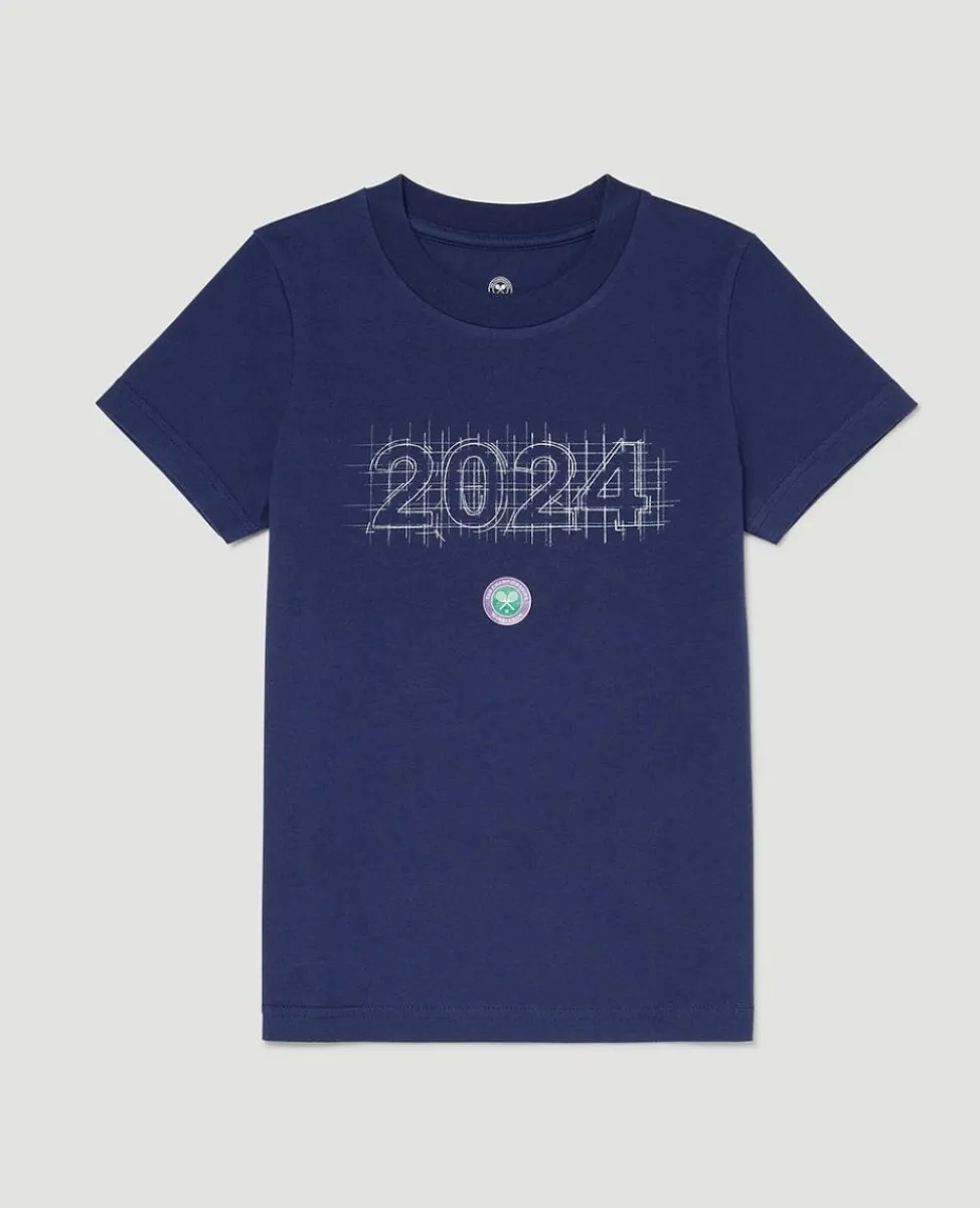 Wimbledon Tops & T-Shirts-Kids 2024 Sketch T-Shirt - Navy