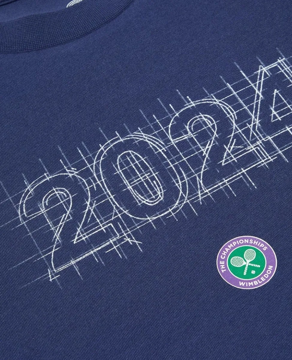 Wimbledon Tops & T-Shirts-Kids 2024 Sketch T-Shirt - Navy