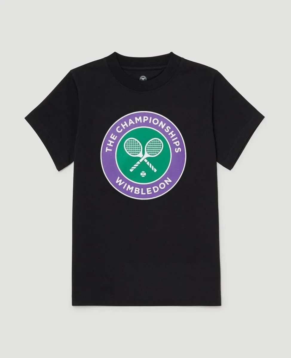 Wimbledon Tops & T-Shirts-Kids Championships Logo T-Shirt - Black