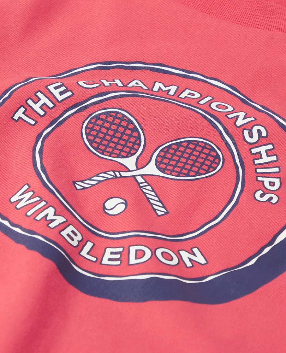 Wimbledon Tops & T-Shirts-Kids Drawn Logo T-Shirt - Red