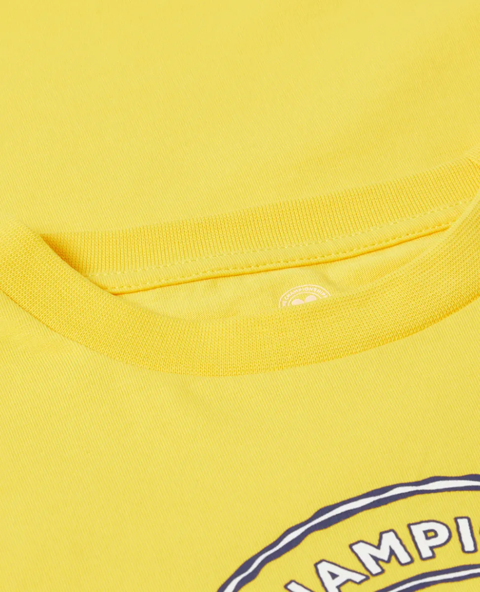 Wimbledon Tops & T-Shirts-Kids Drawn Logo T-Shirt - Yellow