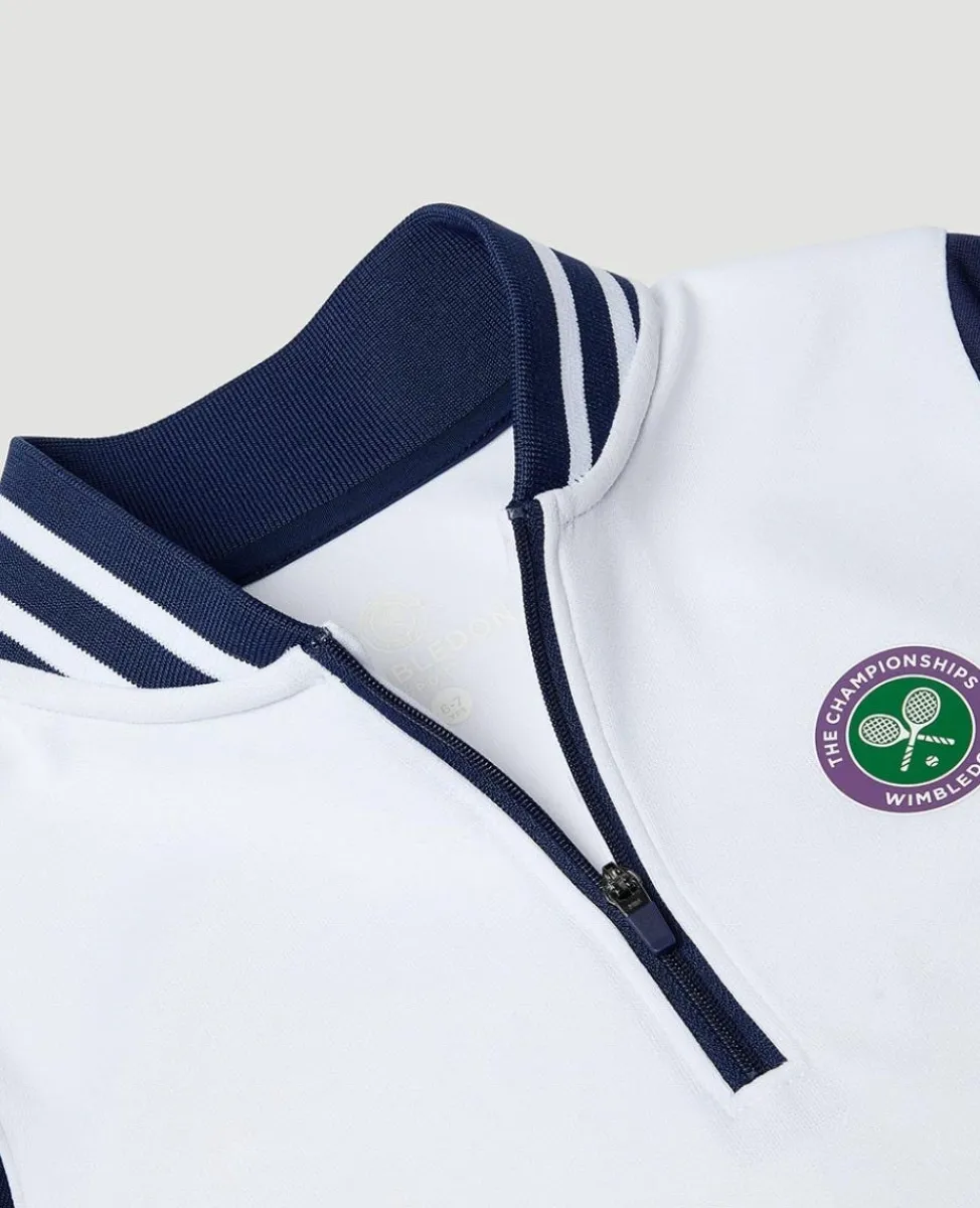 Wimbledon Sweatshirts & Hoodies-Kids Performance Half Zip Sweatshirt - Navy