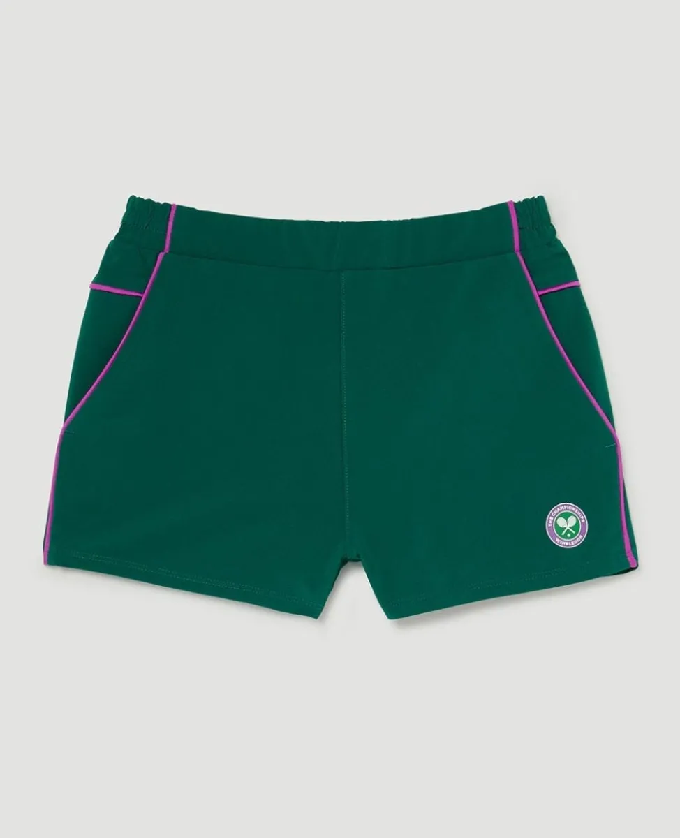 Wimbledon Trousers & Shorts | Trousers & Shorts-Kids Performance Piping Shorts - Green