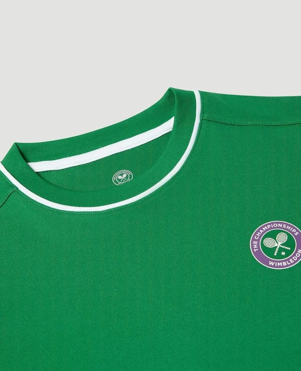 Wimbledon Tops & T-Shirts-Kids Performance Piping T-Shirt - Green