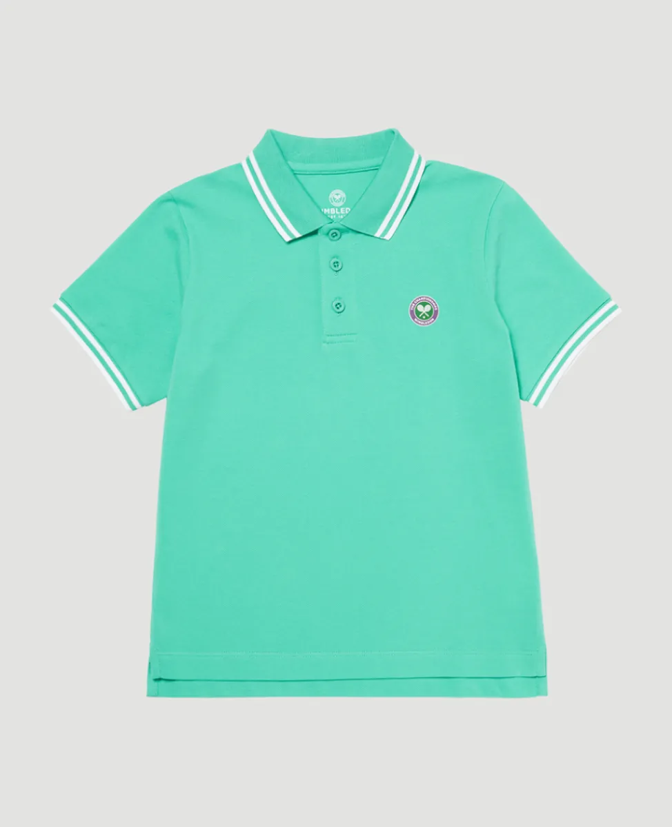 Wimbledon Tops & T-Shirts-Kids Pique Polo - Green