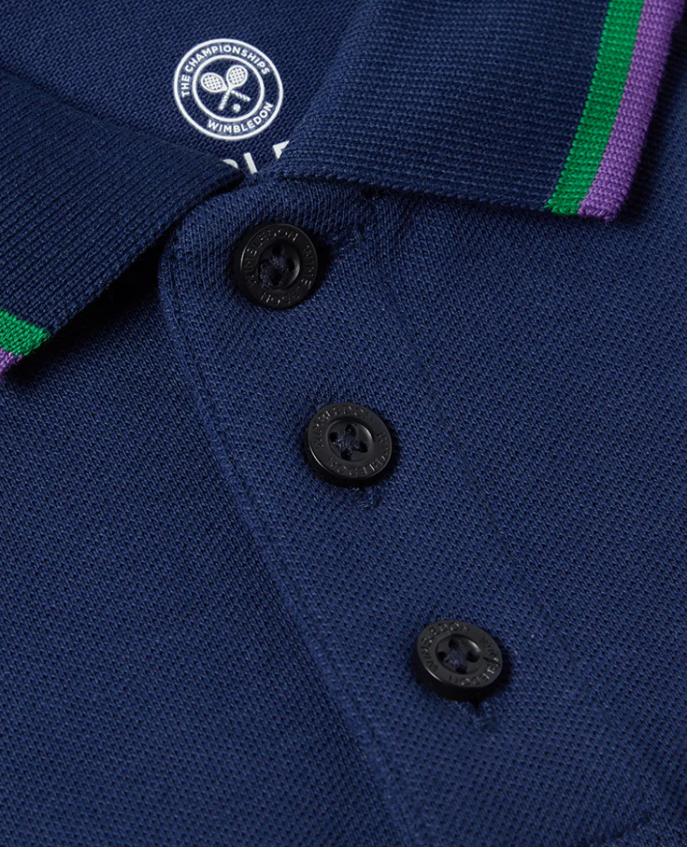 Wimbledon Tops & T-Shirts-Kids Pique Polo - Navy