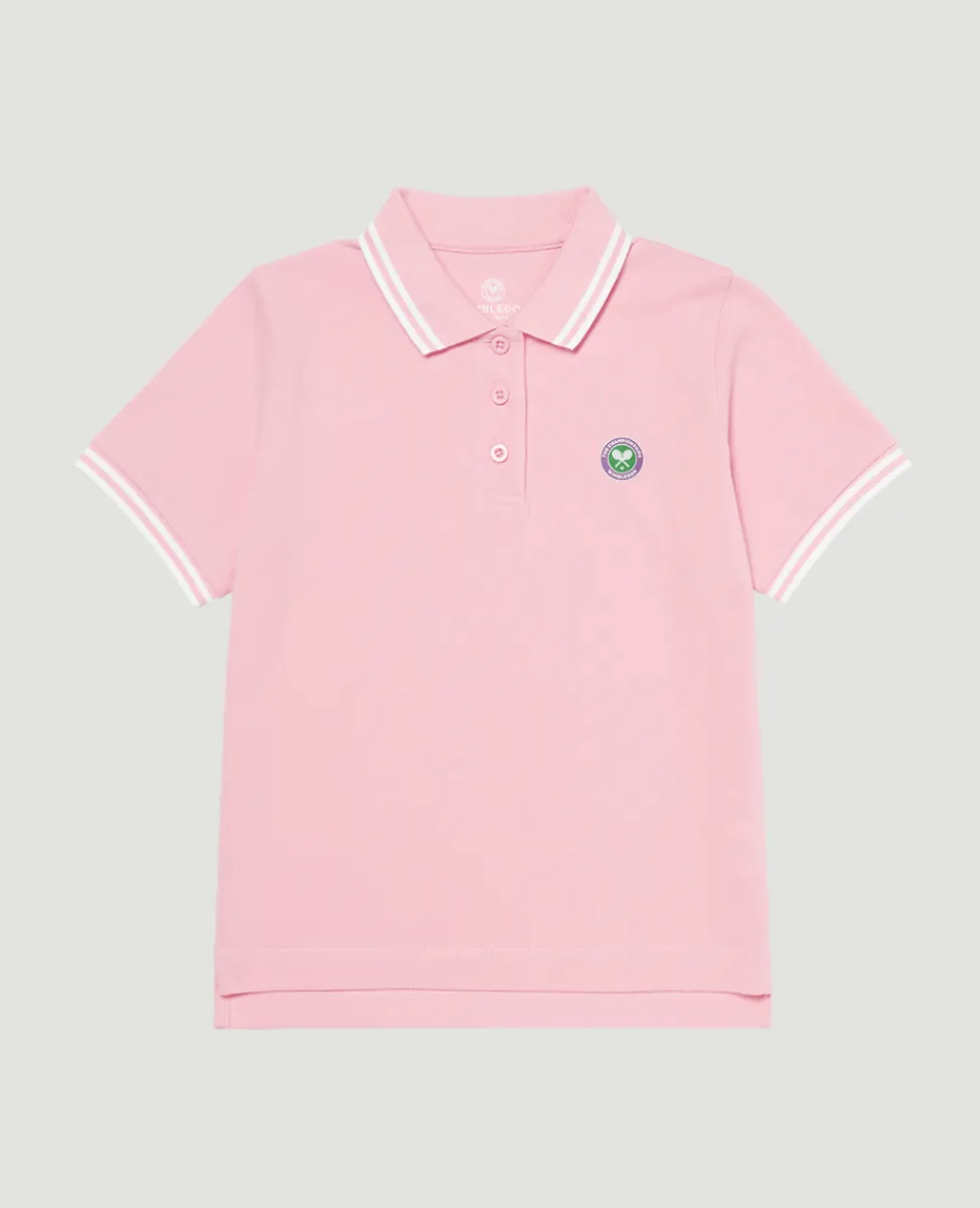 Wimbledon Tops & T-Shirts-Kids Pique Polo - Pink