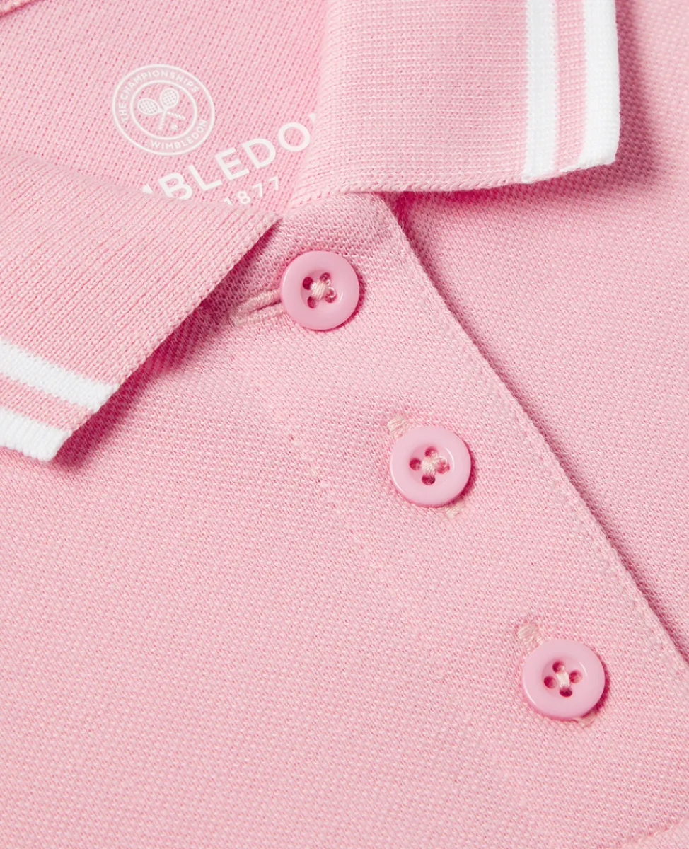 Wimbledon Tops & T-Shirts-Kids Pique Polo - Pink