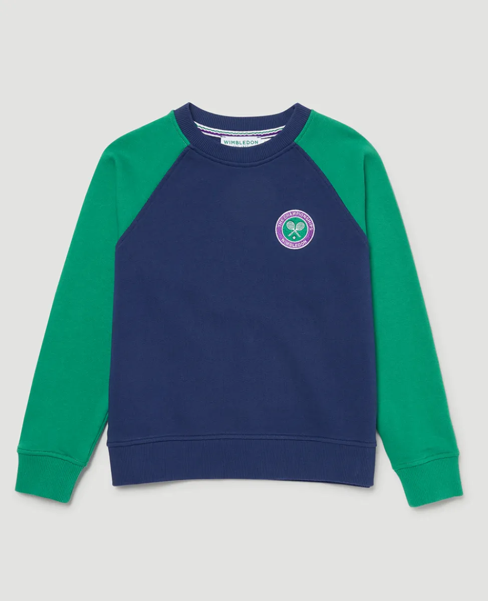 Wimbledon Sweatshirts & Hoodies-Kids Sweatshirt - Navy & Green