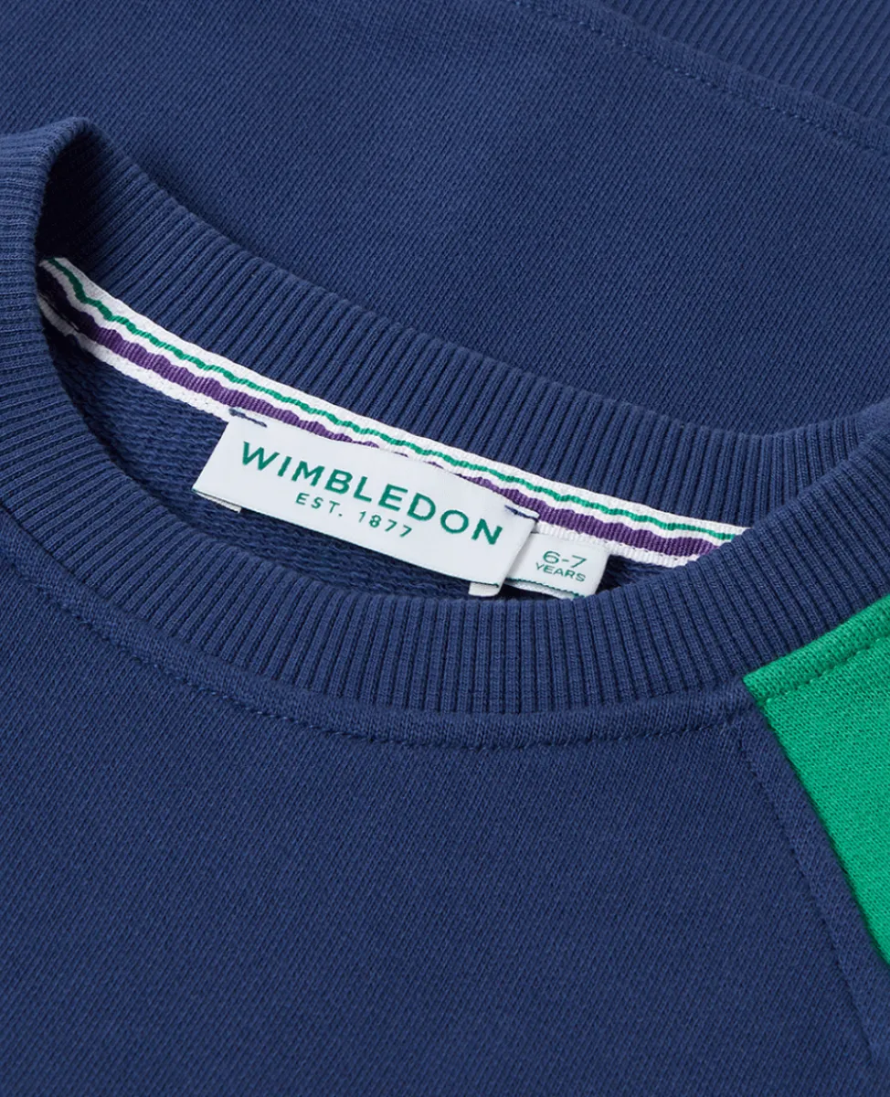 Wimbledon Sweatshirts & Hoodies-Kids Sweatshirt - Navy & Green