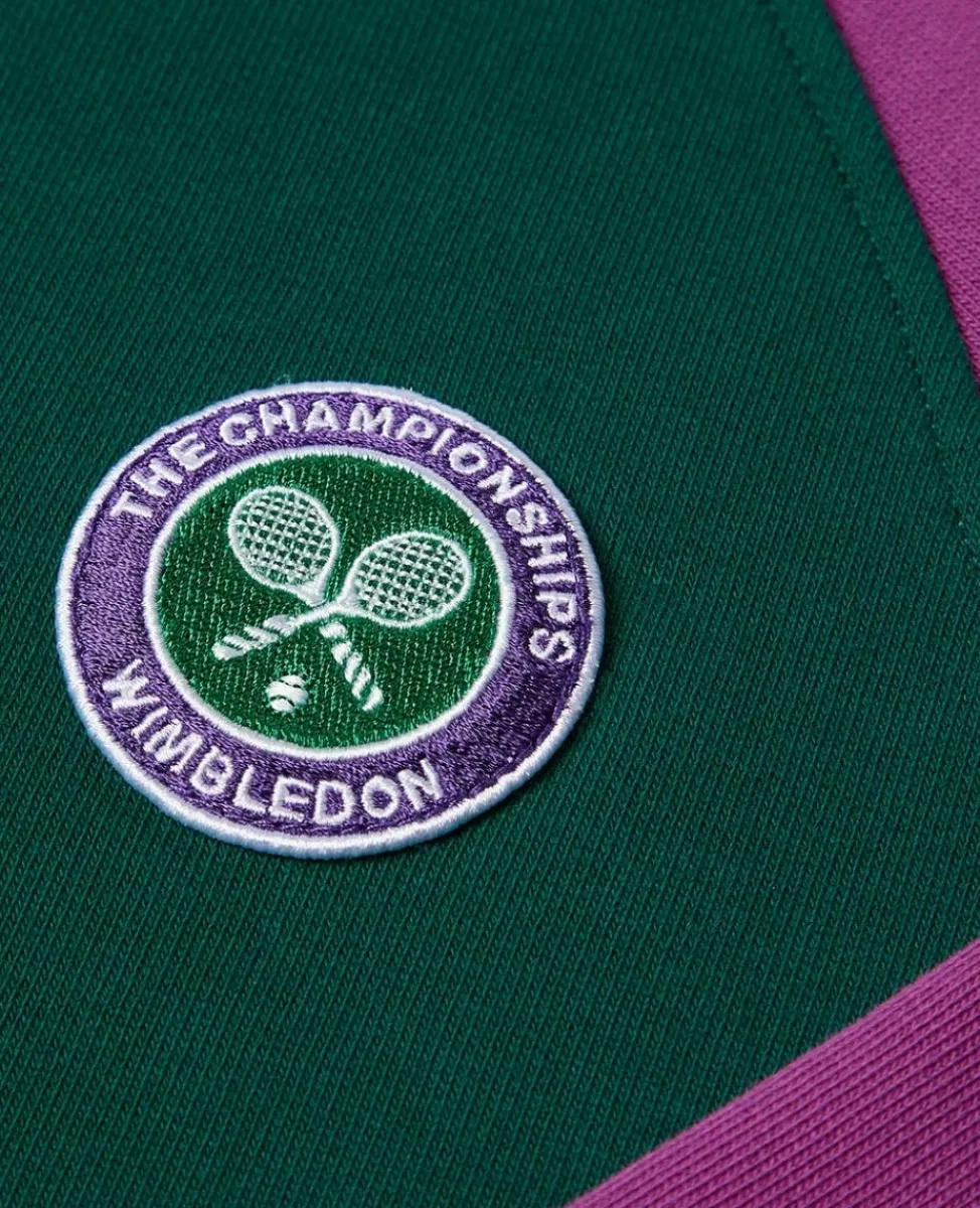 Wimbledon Sweatshirts & Hoodies-Kids Varsity Sweatshirt - Green & Purple