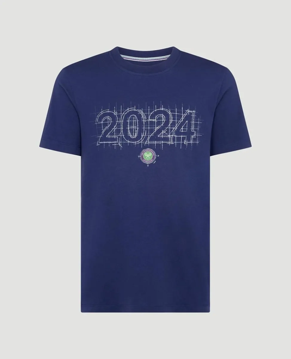 Wimbledon T-Shirts-Mens 2024 Dated T-Shirt - Navy