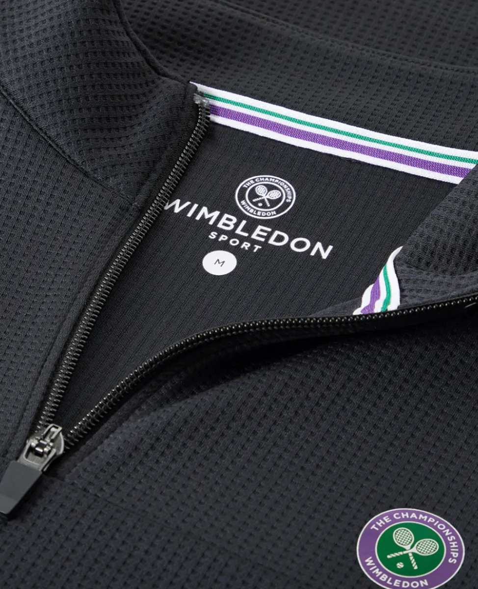 Wimbledon Sweatshirts & Hoodies | Sweatshirts & Hoodies-Mens 1/4 Zip Longsleeve Top - Black