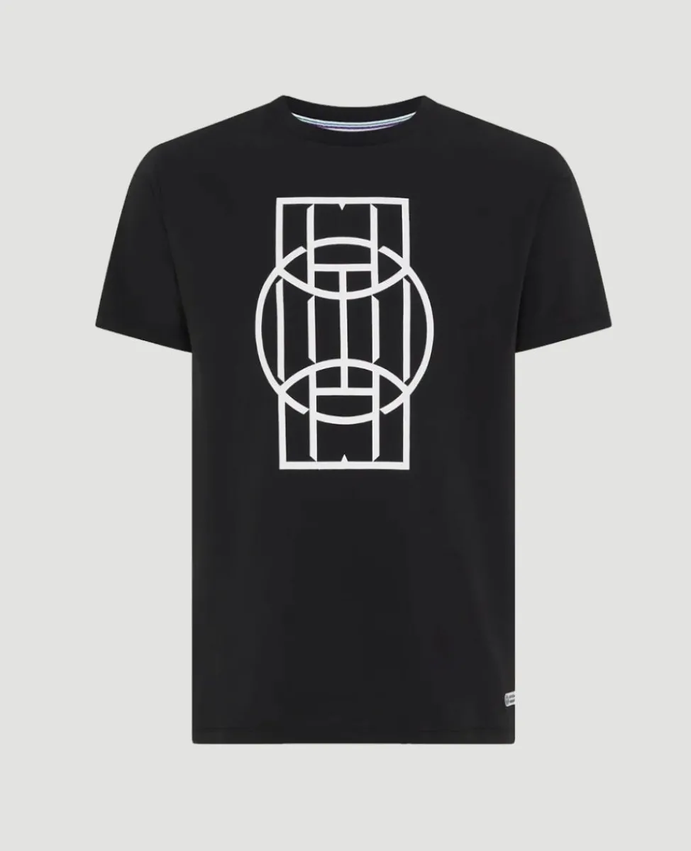 Wimbledon T-Shirts-Men's Ball Court Crew Neck T-Shirt - Black