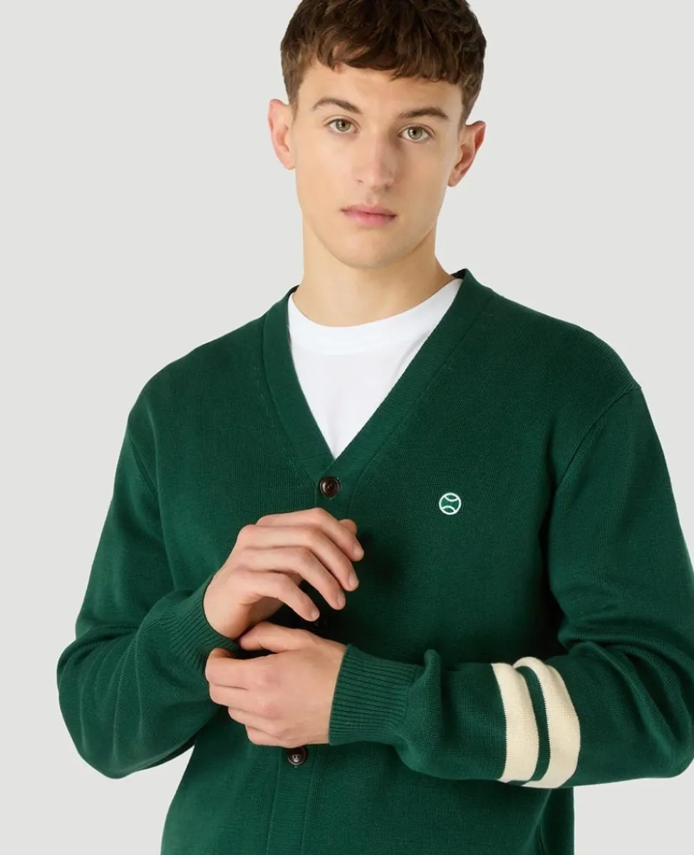 Wimbledon Knitwear-Mens Cardigan - Green