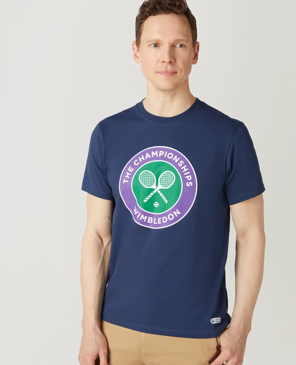 Wimbledon T-Shirts-Mens Championships Logo T-Shirt - Navy