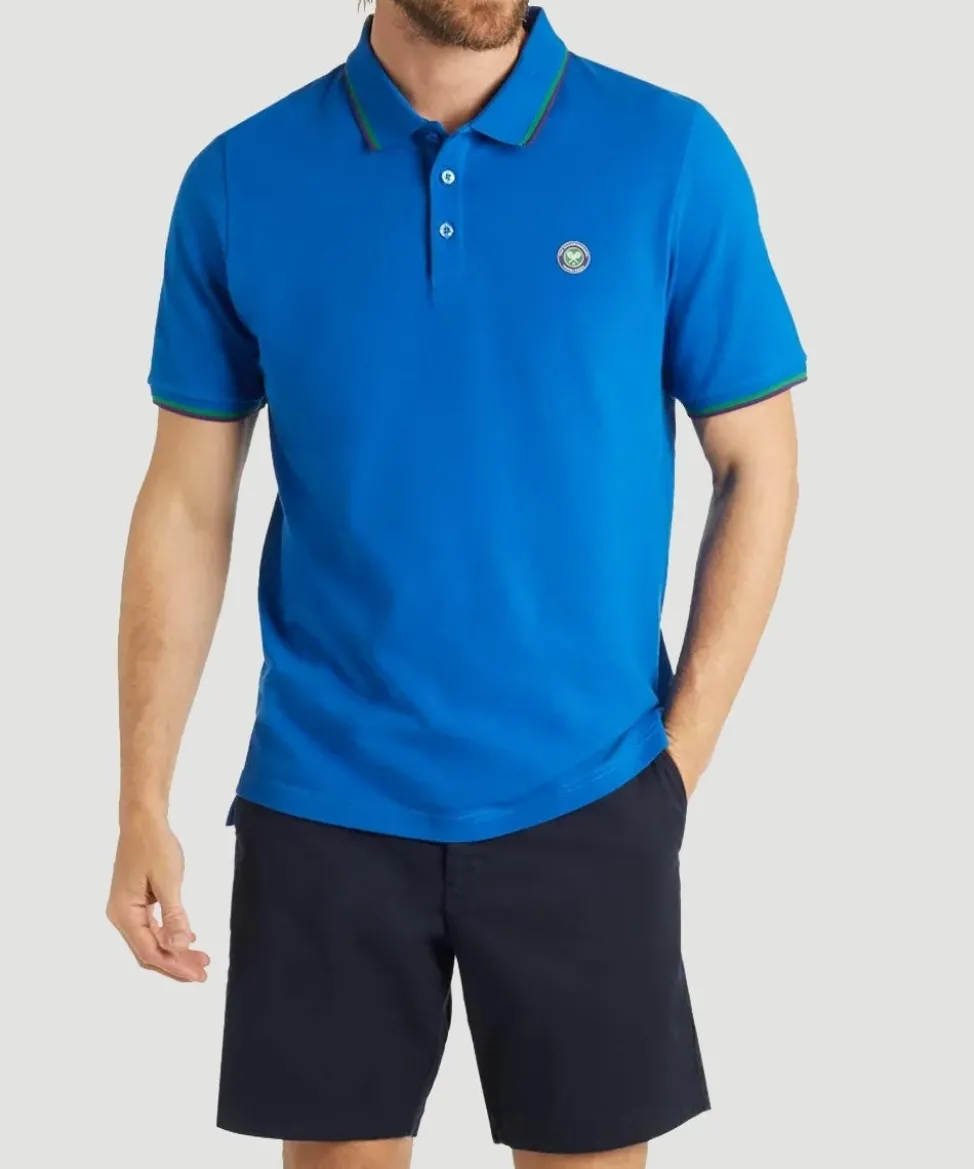 Wimbledon Polo Shirts-Men's Classic Polo with Championships Logo - Lapis Blue