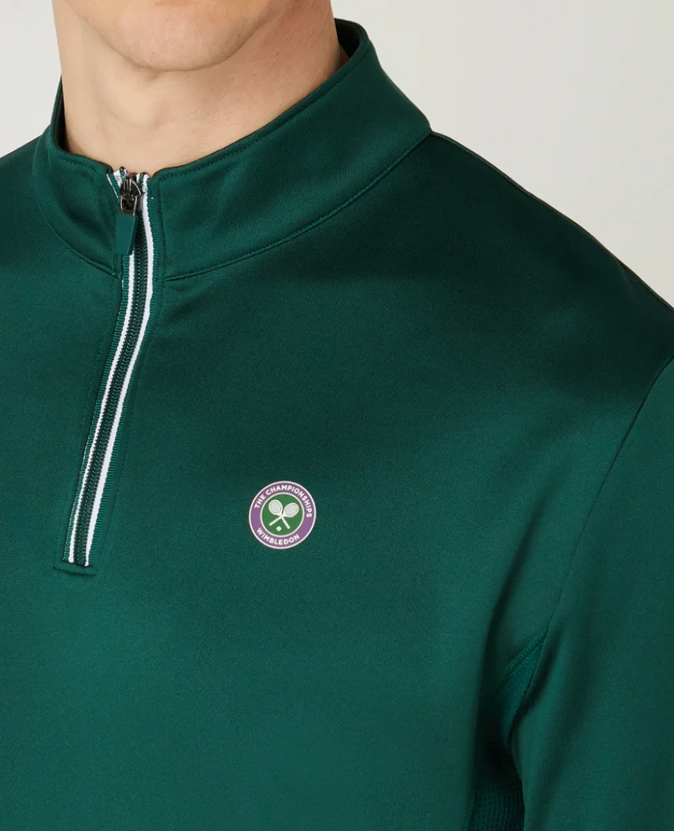 Wimbledon Sweatshirts & Hoodies-Mens Core Performance 1/4 Zip Training Top - Green