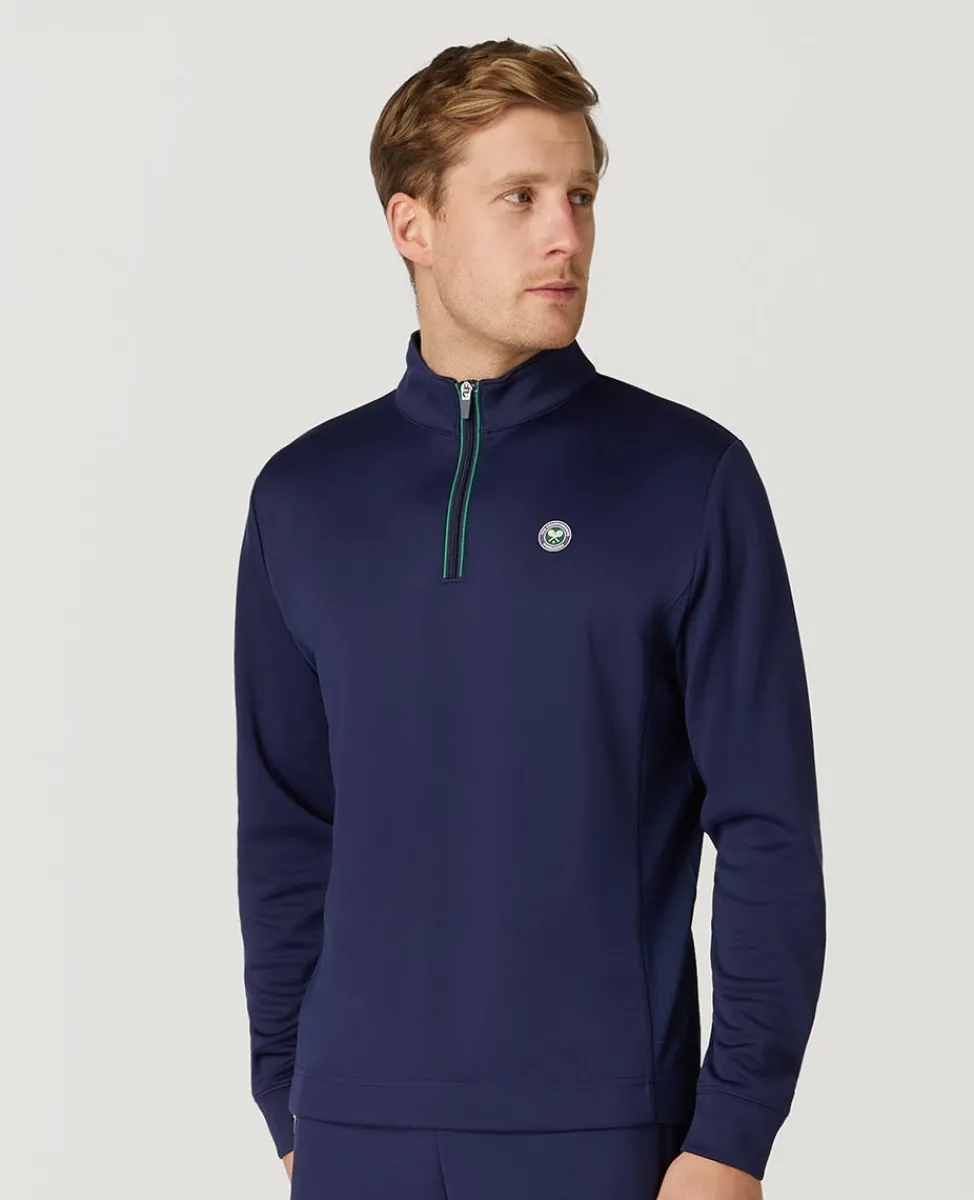 Wimbledon Sweatshirts & Hoodies | Sweatshirts & Hoodies-Mens Core Performance 1/4 Zip Training Top - Navy