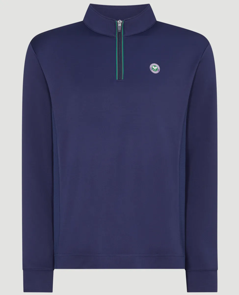 Wimbledon Sweatshirts & Hoodies | Sweatshirts & Hoodies-Mens Core Performance 1/4 Zip Training Top - Navy