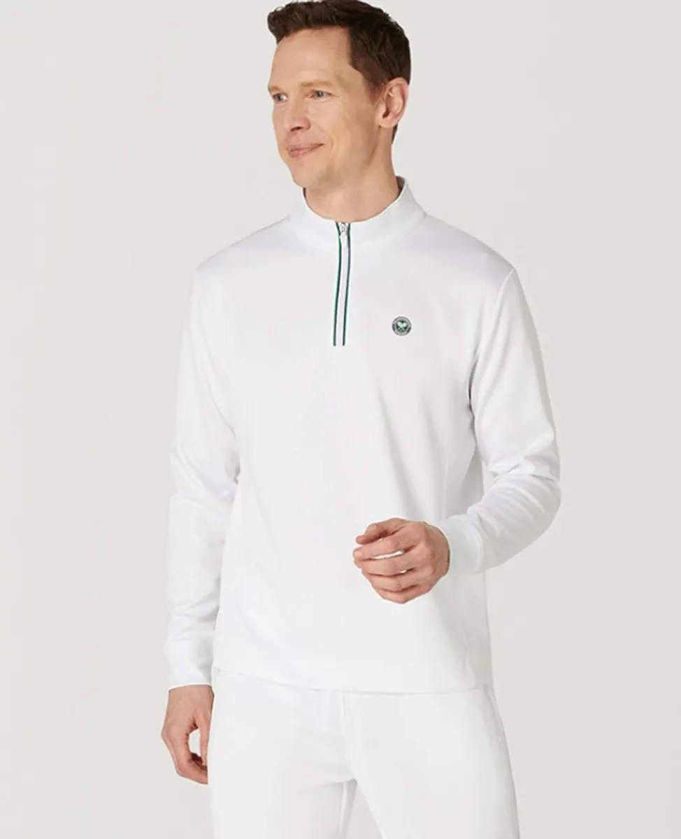 Wimbledon Sweatshirts & Hoodies | Sweatshirts & Hoodies-Mens Core Performance 1/4 Zip Training Top - White