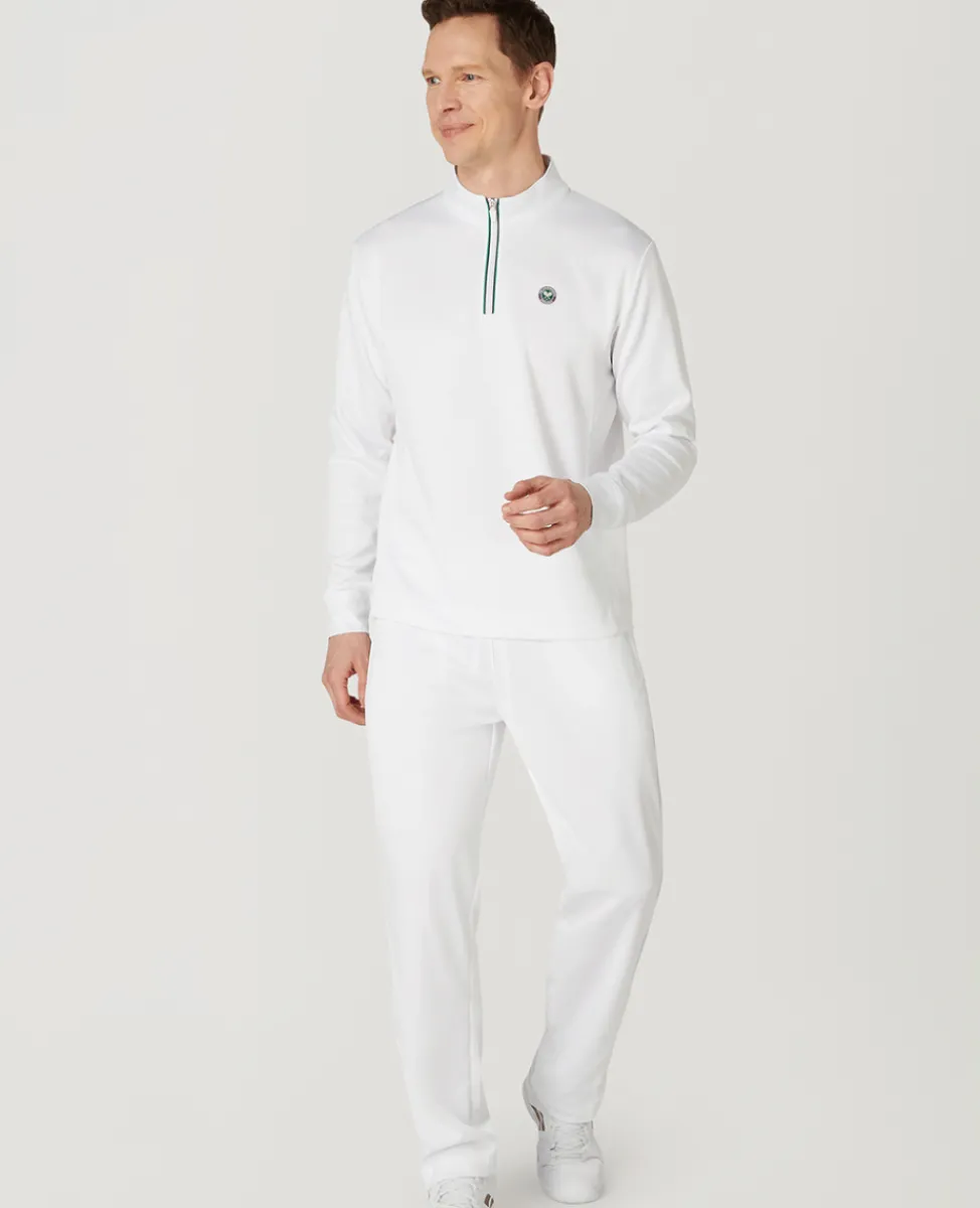 Wimbledon Sweatshirts & Hoodies | Sweatshirts & Hoodies-Mens Core Performance 1/4 Zip Training Top - White