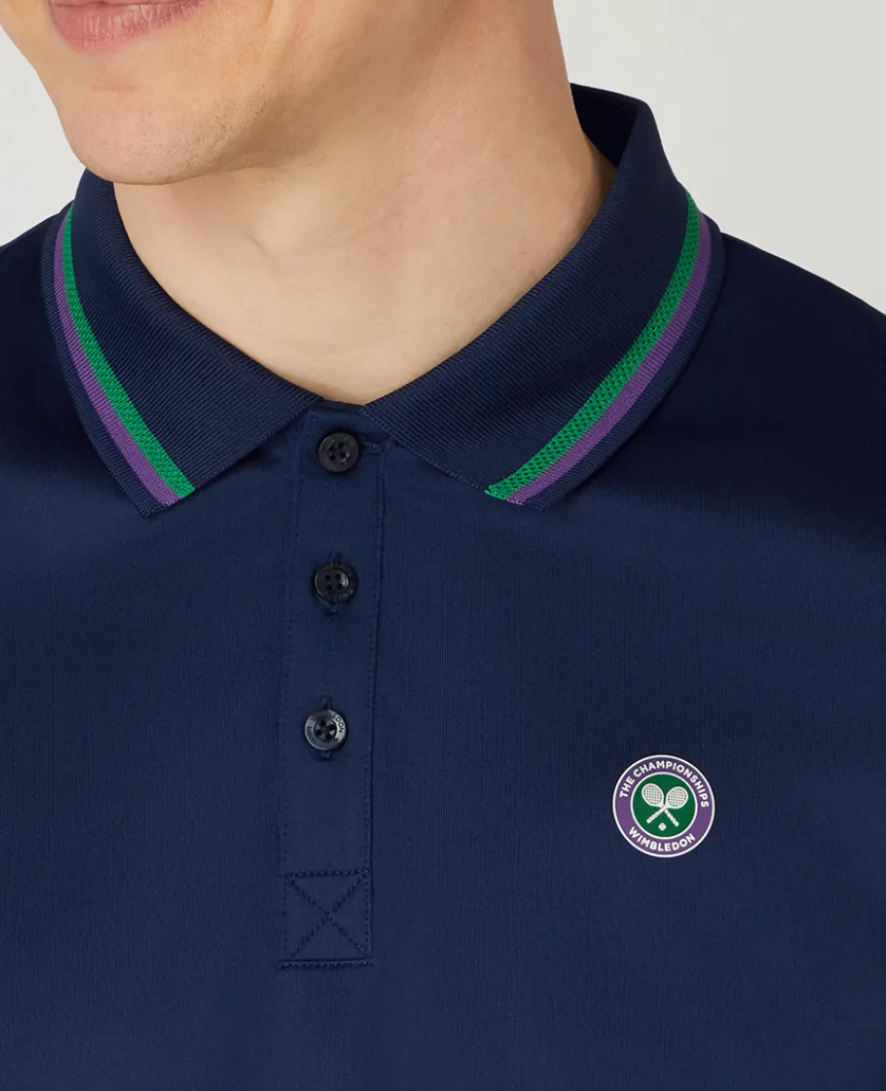 Wimbledon Tops & T-Shirts | Polo Shirts-Mens Core Performance Polo - Navy