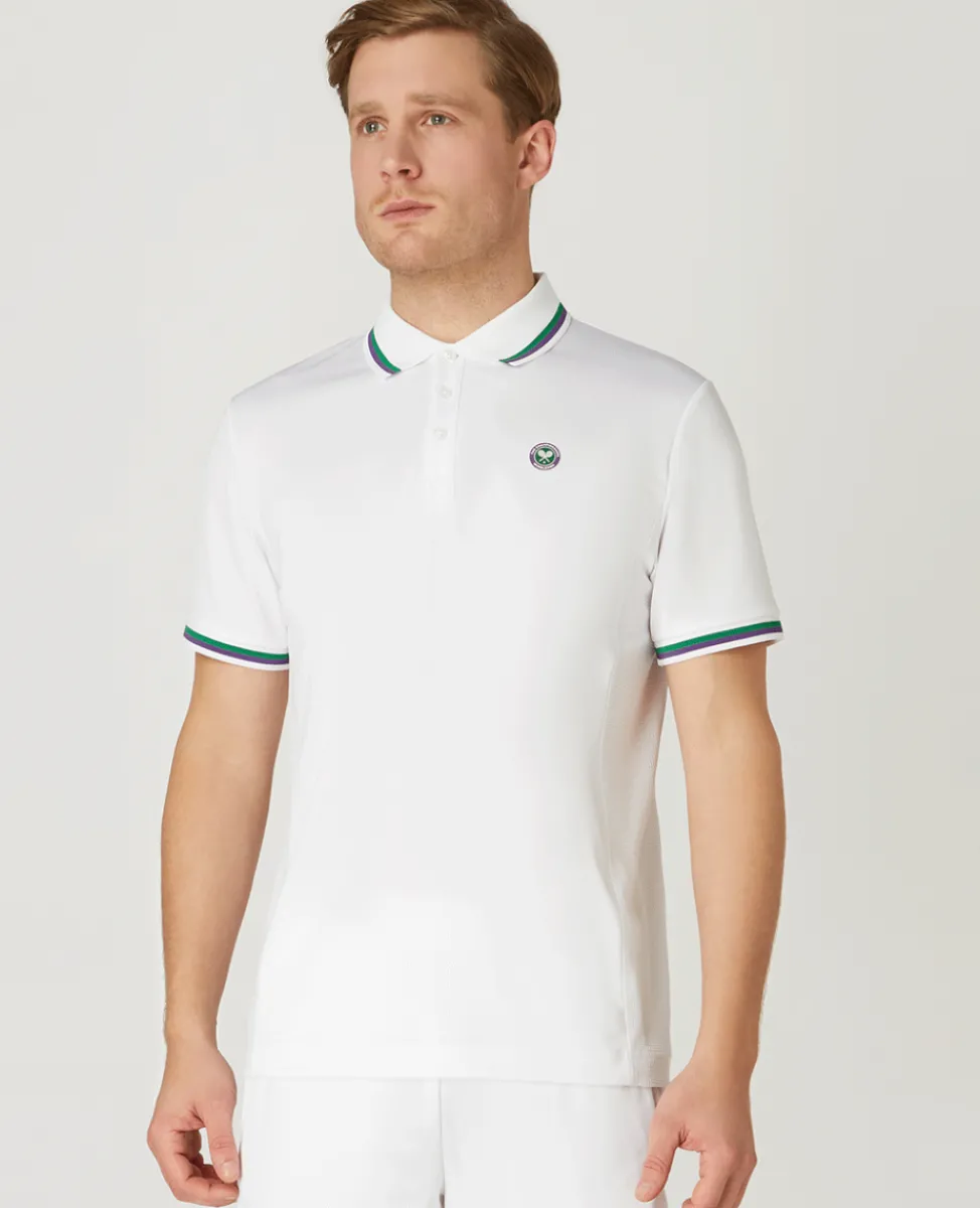 Wimbledon Tops & T-Shirts | Polo Shirts-Mens Core Performance Polo - White