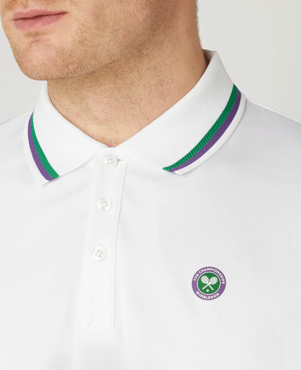 Wimbledon Tops & T-Shirts | Polo Shirts-Mens Core Performance Polo - White