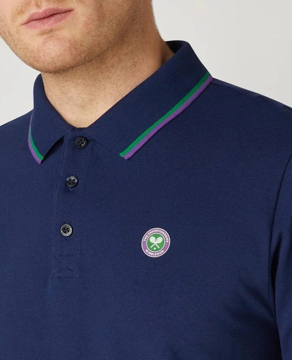 Wimbledon Polo Shirts-Mens Core Pique Polo - Navy