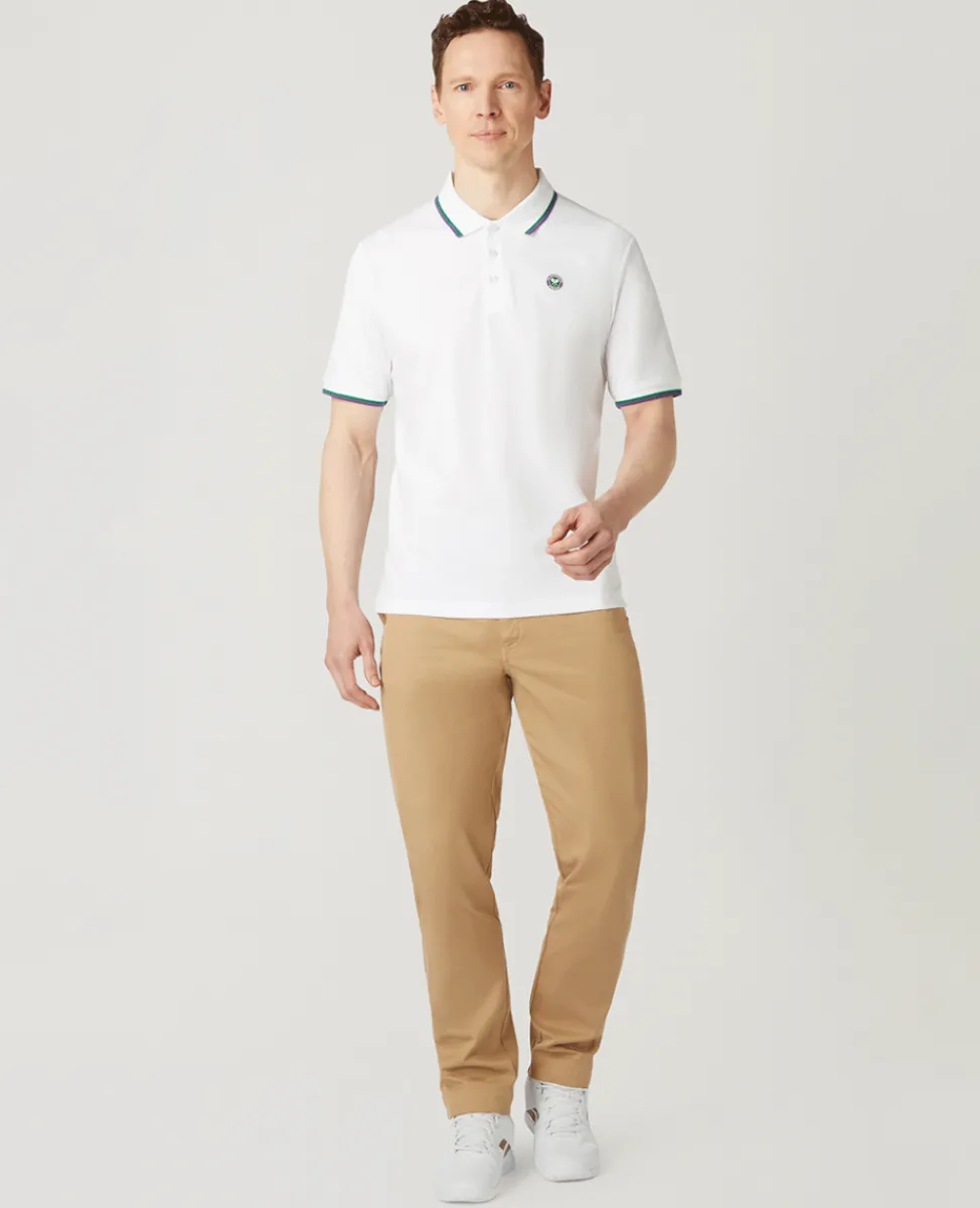 Wimbledon Tops & T-Shirts | Polo Shirts-Mens Core Pique Polo - White