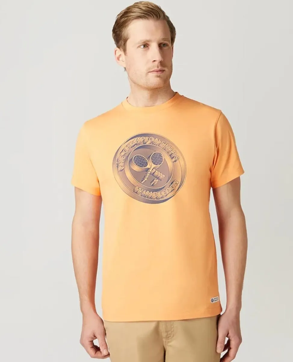 Wimbledon T-Shirts-Mens 3D Logo T-Shirt - Peach