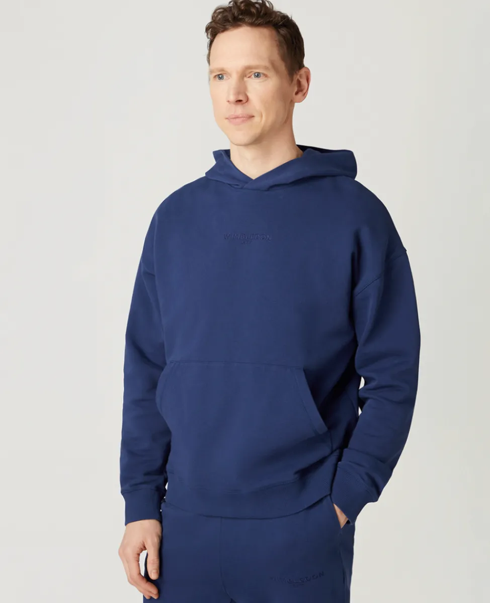 Wimbledon Sweatshirts & Hoodies-Mens Hooded Sweatshirt - Navy