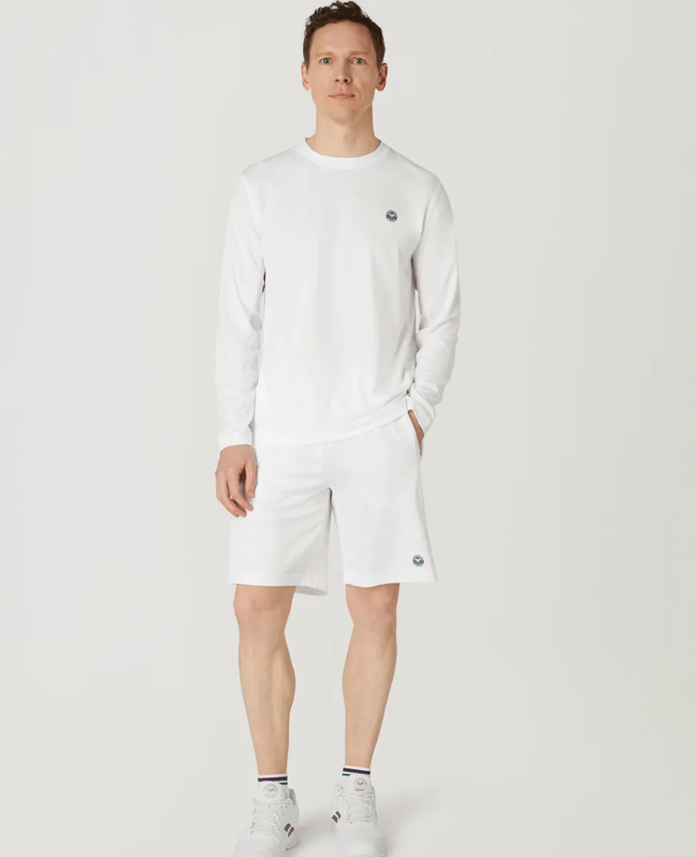 Wimbledon Tops & T-Shirts | T-Shirts-Mens Long Sleeve Performance T-Shirt - White