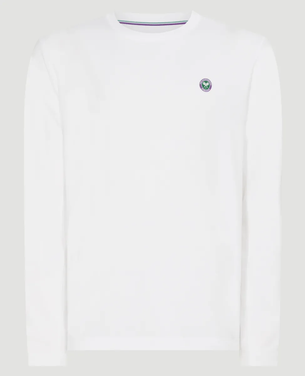 Wimbledon Tops & T-Shirts | T-Shirts-Mens Long Sleeve Performance T-Shirt - White