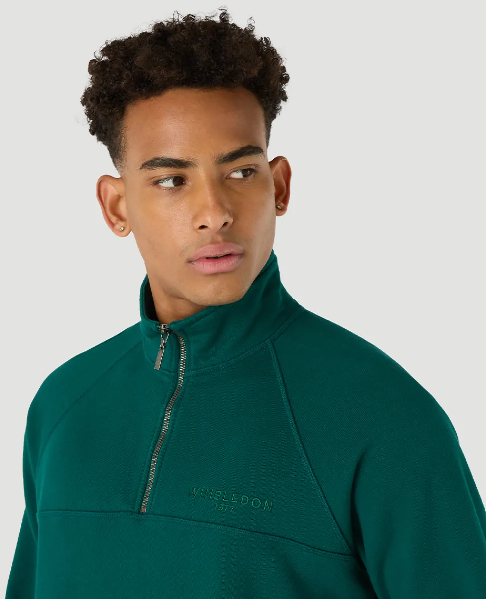 Wimbledon Sweatshirts & Hoodies-Mens Monobrand 1/4 Zip - Green