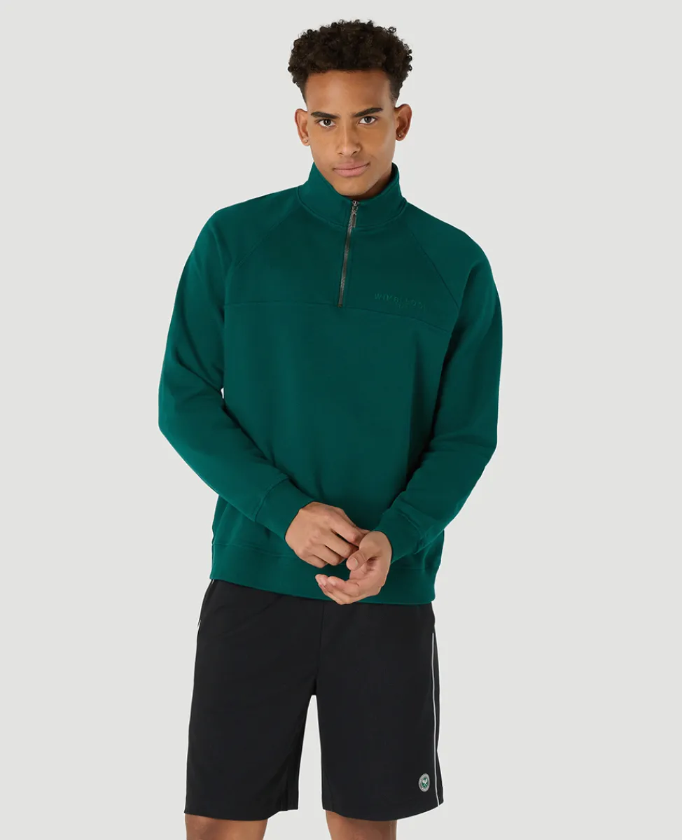 Wimbledon Sweatshirts & Hoodies-Mens Monobrand 1/4 Zip - Green