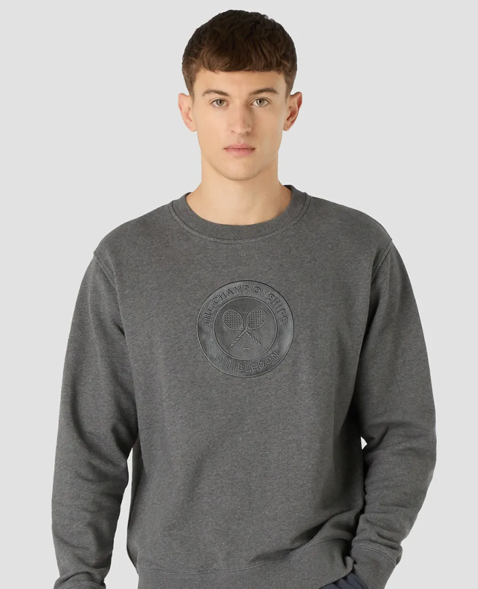 Wimbledon Sweatshirts & Hoodies-Mens Monobrand Logo Sweatshirt - Charcoal