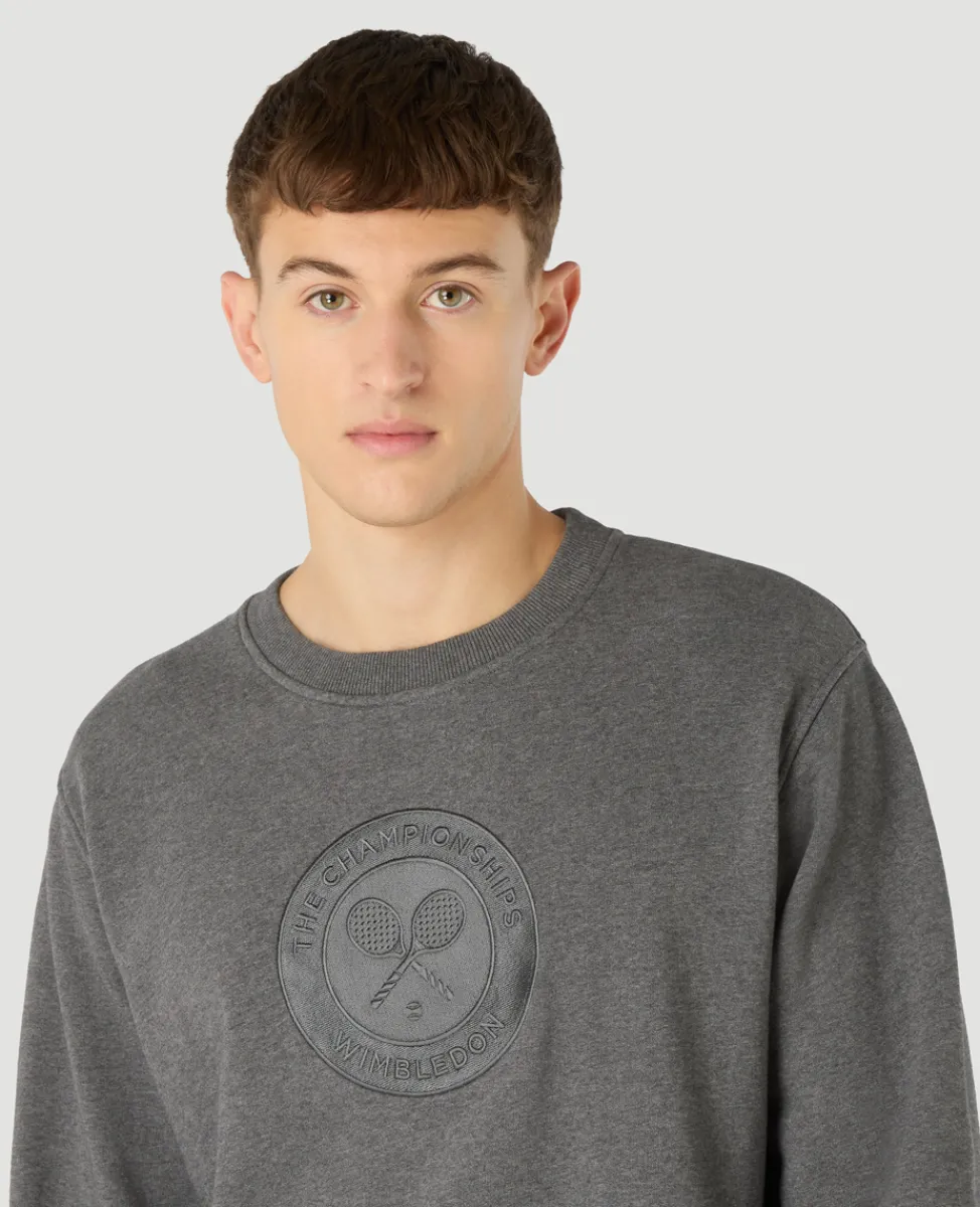 Wimbledon Sweatshirts & Hoodies-Mens Monobrand Logo Sweatshirt - Charcoal